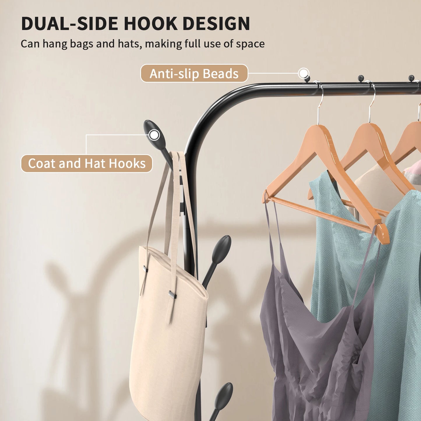2-In-1 Clothes Drying Rail Rack Folding Clothes Airer Dryer Organiser For Laundry, Space Saving Non-Slip Feet For Hangers In / Outdoor