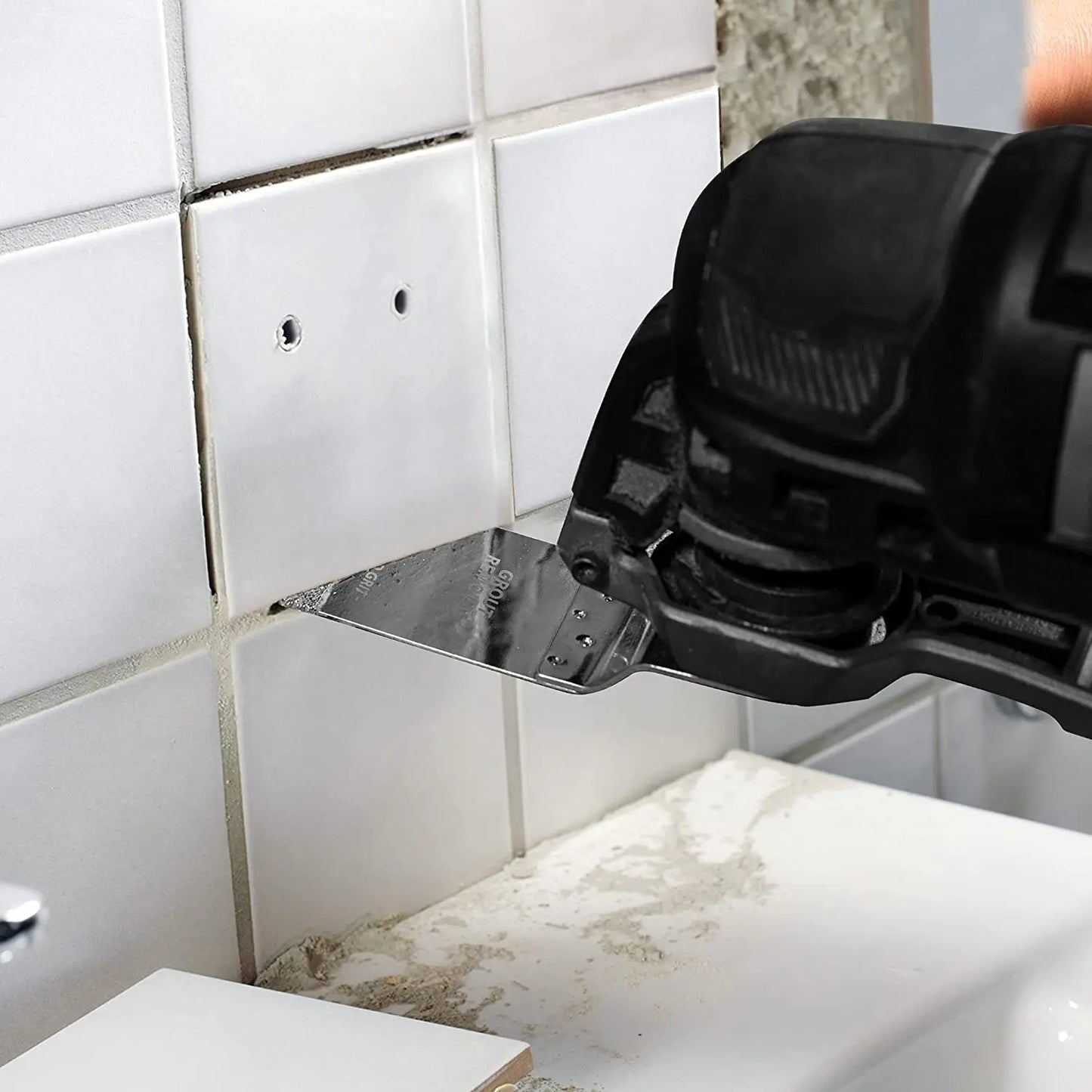 EZARC 4 Piece Diamond Oscillating Multi Tool Blade Set, Mortar Cutting Saw Blades Precise For Grout Removal, Soft Tile Cut