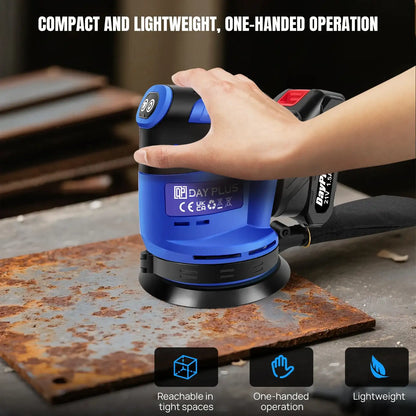 3000W Cordless Random Orbit Sander With 12 Piece Sandpapers, 3 Variable Speed 125mm Hand Electric Tool With Battery
