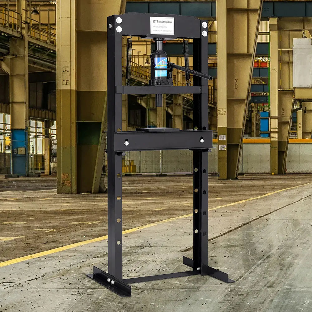 20 Ton Black H Frame Floor Standing Heavy Duty Steel Workshop Garage Hydraulic Press