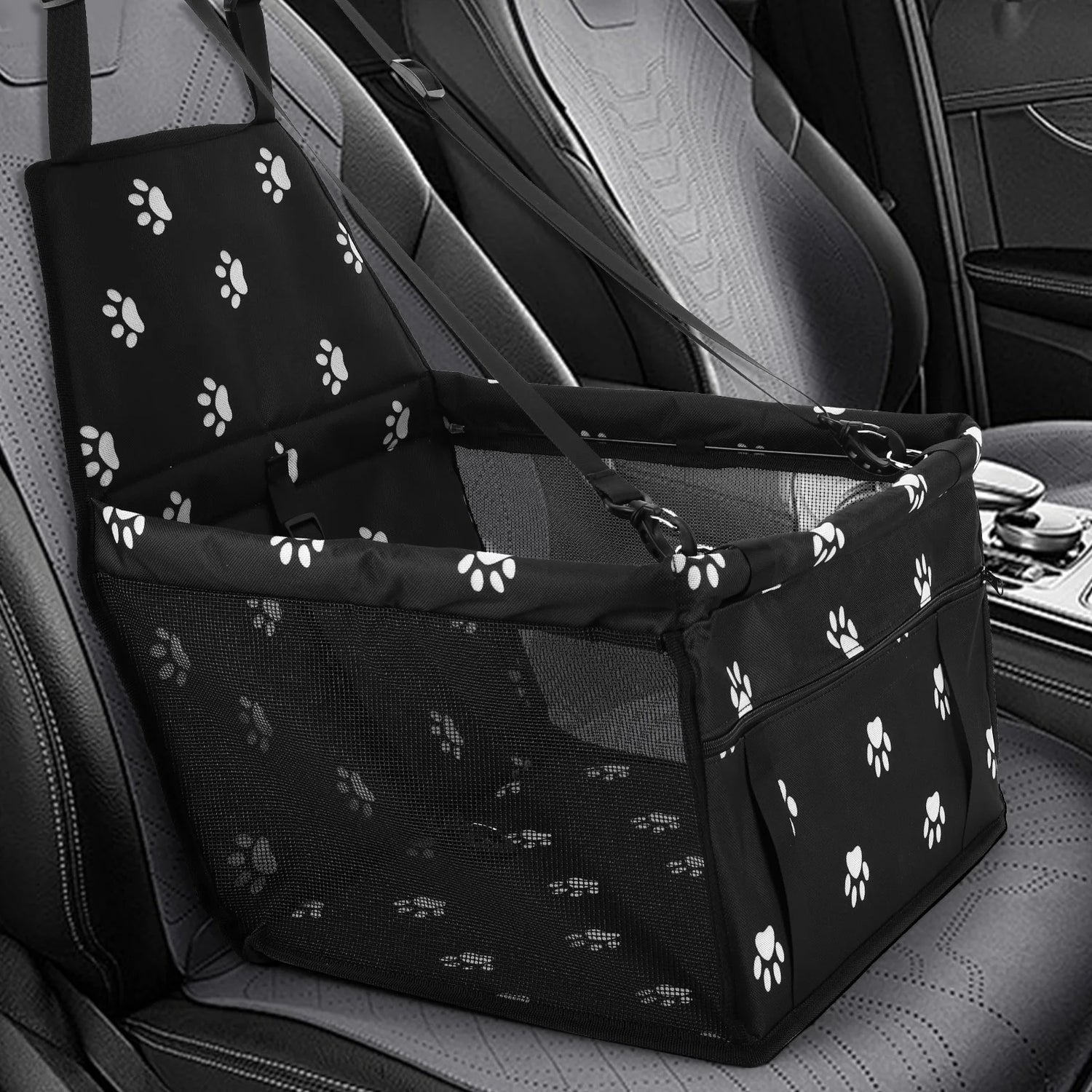Dog Car Seat Dog Booster Car Seat Breathable Folding Pet Car Seat Waterproof Puppy Travel Carrier for Small Medium Dog