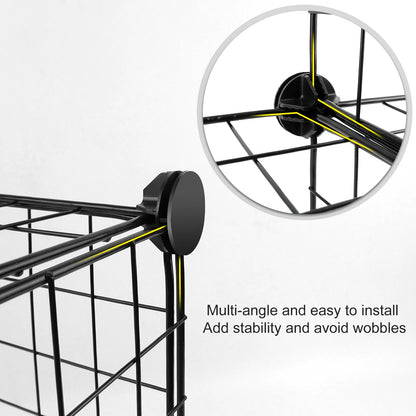 6 Cube Wire Cube Shelving Rack Bookshelf Storage Organiser Metal Grids Bookcase DIY Interlocking Shelf Unit System, Black