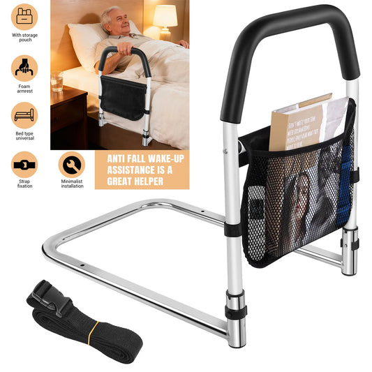 Living Bed Assist Rail Safety Bed Rails for Elderly Adults Bed Rail with Storage Bag Safely Assist Handrail Bar Fall Prevention