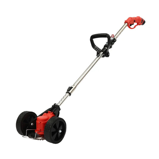 200W Electric Lawn Weed Mower Cordless Grass Trimmer Cutter Height Adjustable Mini-Mower + 8 Blades Red / Green