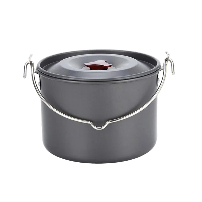 Widesea 4L Camping Cookware Outdoor Tableware Hanging Pot Pan 4-6 Person Picnic Cooking 