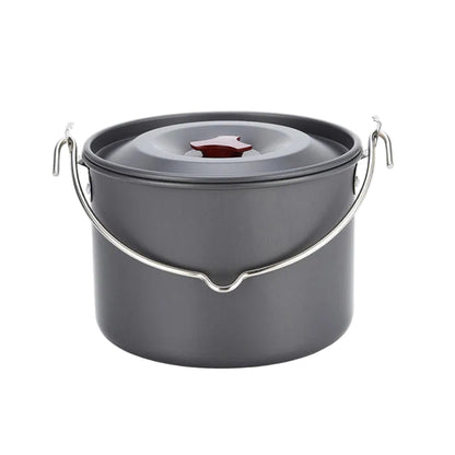 Widesea 4L Camping Cookware Outdoor Tableware Hanging Pot Pan 4-6 Person Picnic Cooking 