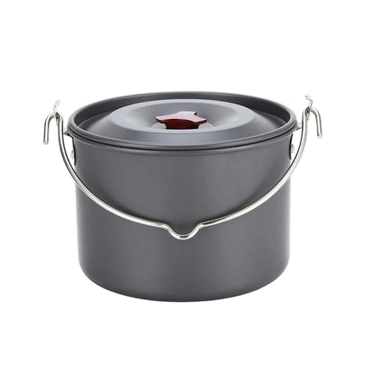 Widesea 4L Camping Cookware Outdoor Tableware Hanging Pot Pan 4-6 Person Picnic Cooking 