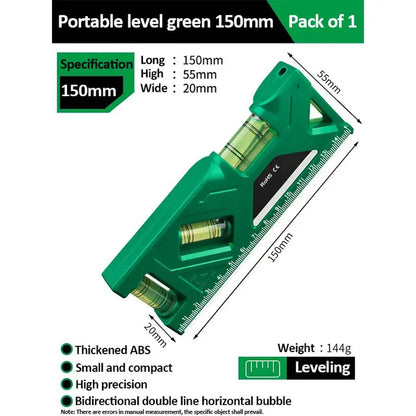 Portable Magnetic Pocket Spirit Level Mini Protractor With Metric Ruler Woodworking Level, Horizontal And Vertical Measure
