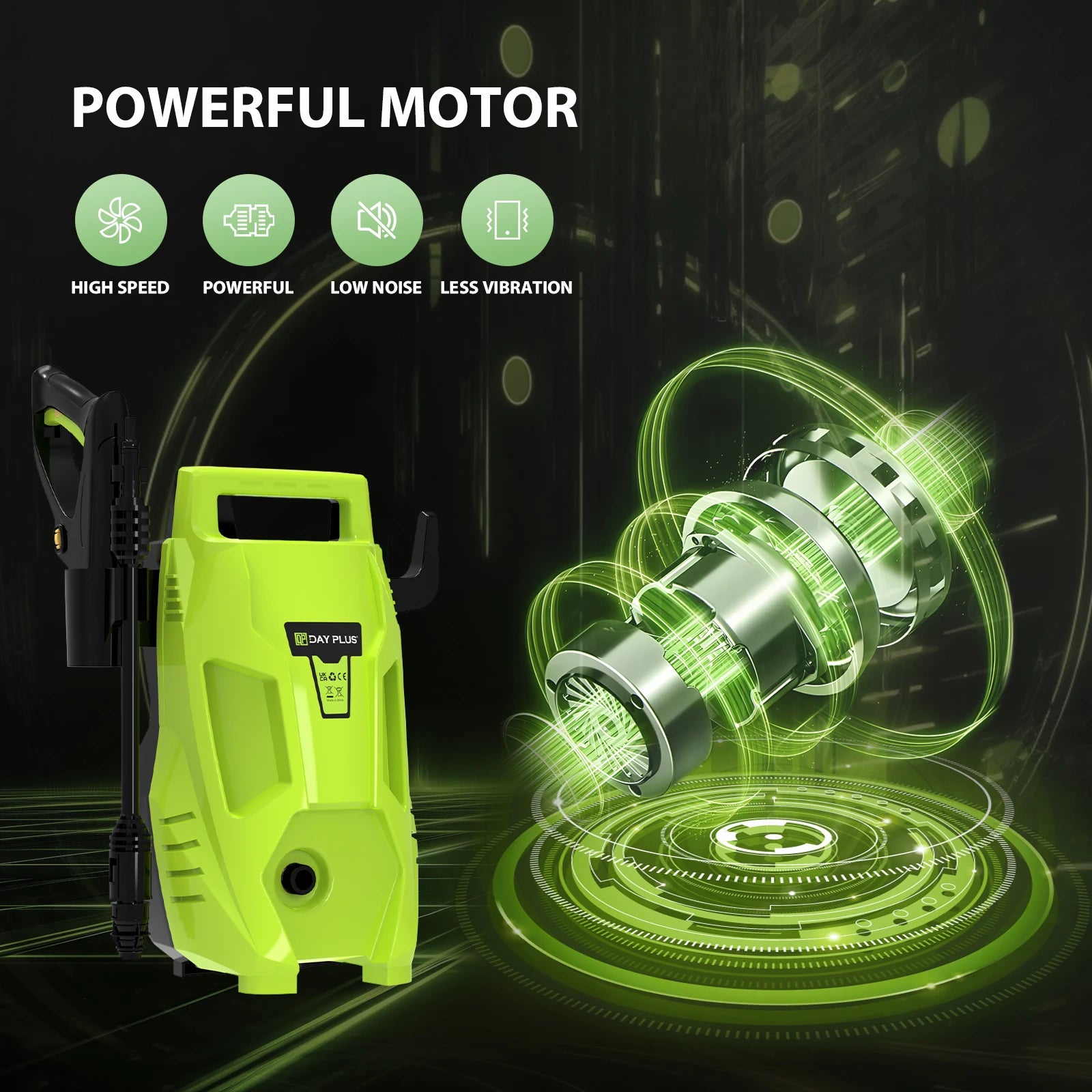 Dayplus High Pressure Washer, Multi-In-1 Power Jet Nozzle, Portable Electric Jet Washer for Cars Home Patio