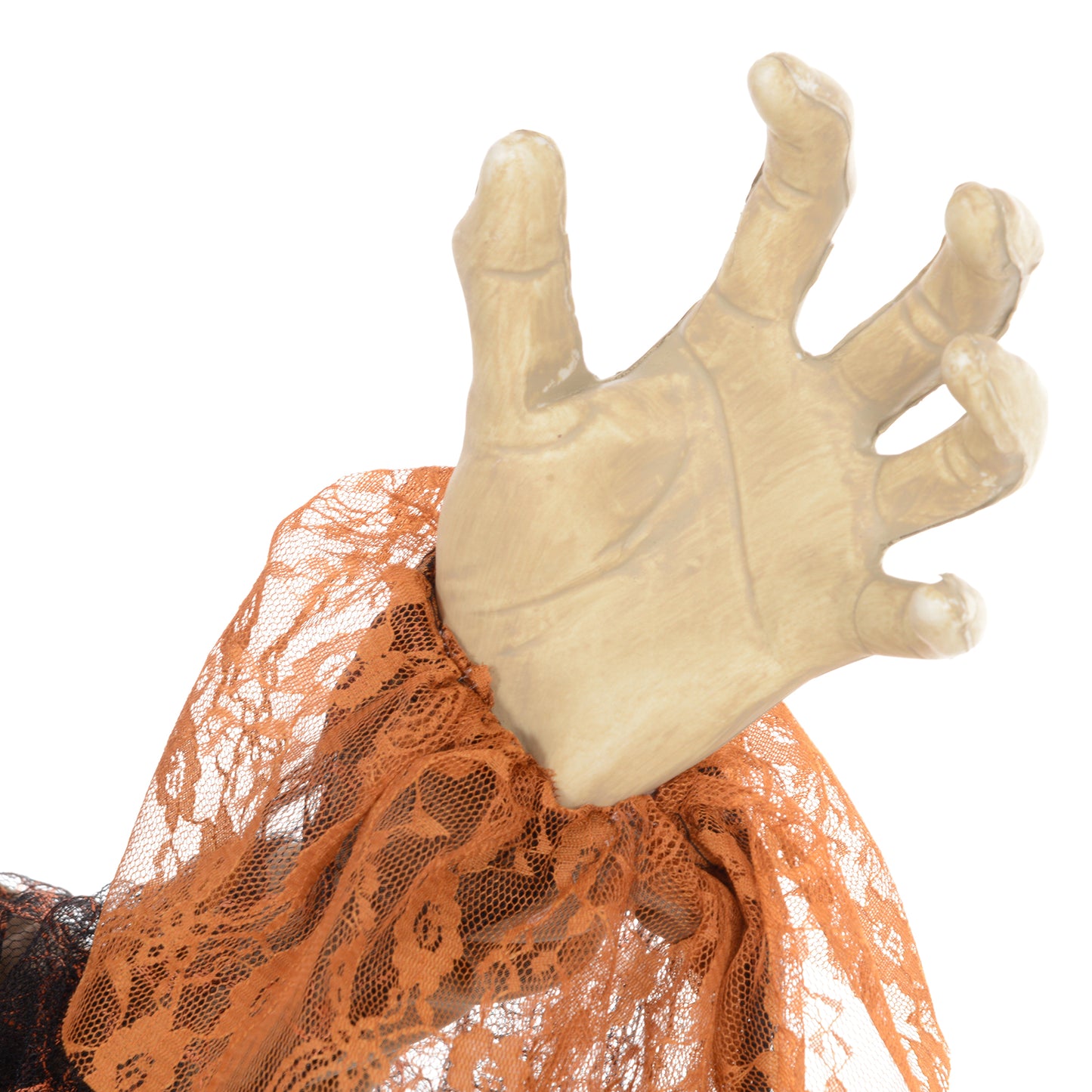 183 cm Life Size Halloween Animated Standing Fat-Faced Witch with Red Light Up Eyes, Sound Activated Moving Arms & Head, Scary Witch Halloween Decorations, Battery Operated, Indoor Party Props