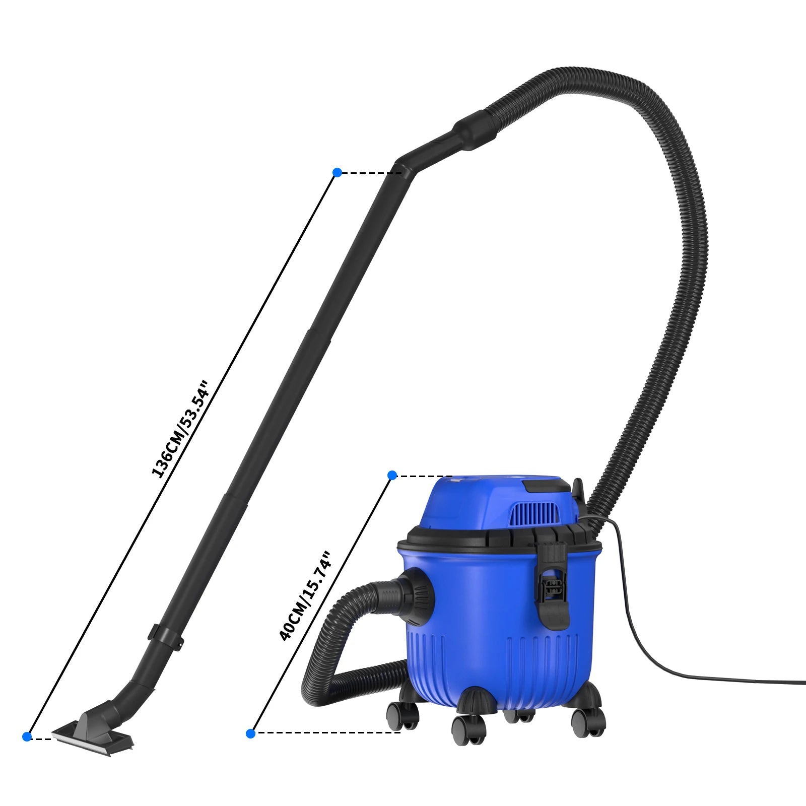 Dayplus Industrial Vacuum Cleaner Hoover Wet and Dry 4800W Powerful Suction Bagless, 16Kpa, 15 Litre Capacity, 