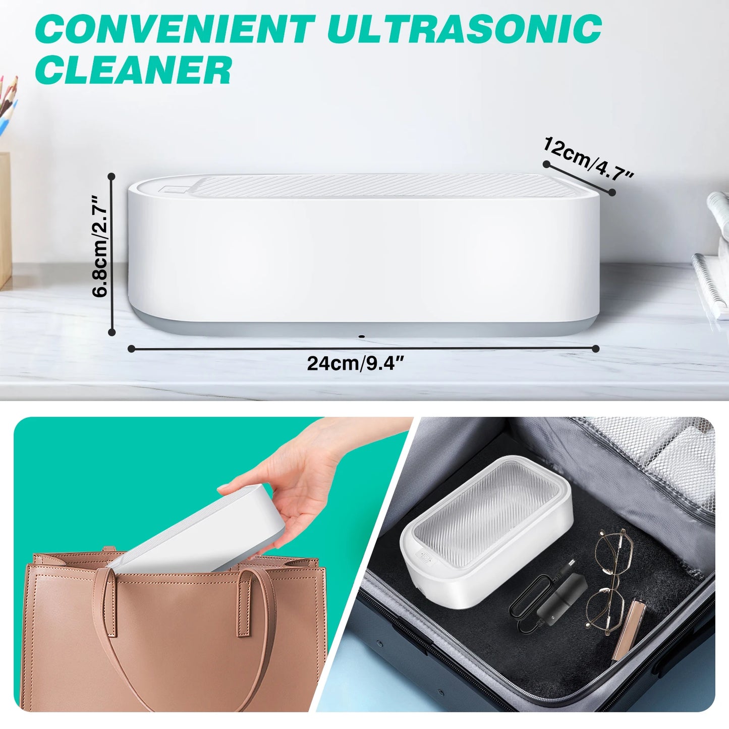 Professional Ultrasonic Cleaner Sonic Wave 650ml Tank Glasses Watch Jewellery Cleaning Machine Tool