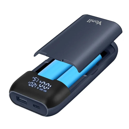Power Bank 18650 Battery Charger Portable USB C Magnetic Charger Charging for Rechargeable 18650 Battery for 21700 20700 18700