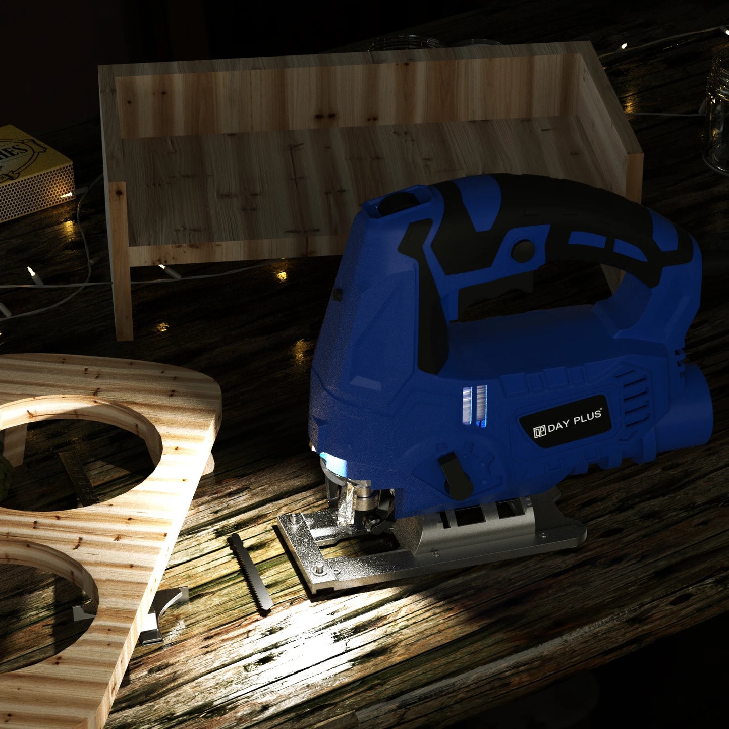 1500W Electric Jigsaw Jig Saw Tool Wood Saw, 6 Speeds Laser Guide Cutting Capacity 100mm Wood, 10mm Metal & 45° Angle