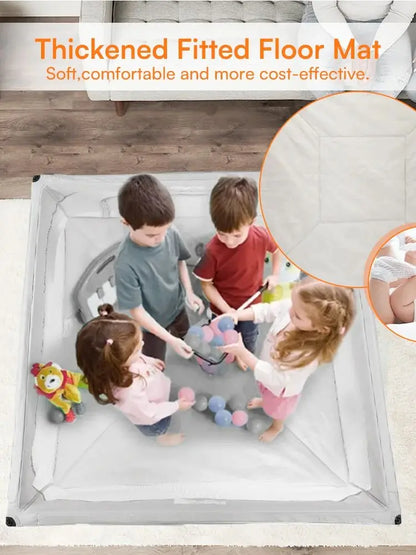 UBRAVOO Baby Playpen Playard With Storage Bag, Portable For Indoor & Outdoor Kids Toddlers Activity Centre, Foldable - Grey