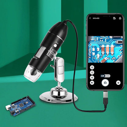 Digital Microscope Camera with Stand Portable Electronic Microscope 500X 1000X 1600X for Mobile Phone PC