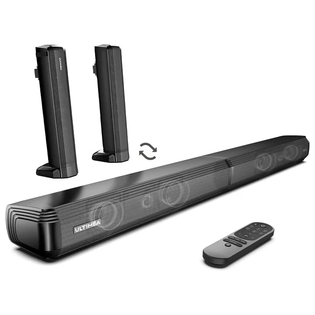 ULTIMEA Apollo S40 2.0 Channel Bluetooth Soundbar 2 Tweeters+2 Woofers Deep Bass 6EQ Mode Detachable Wired Speaker