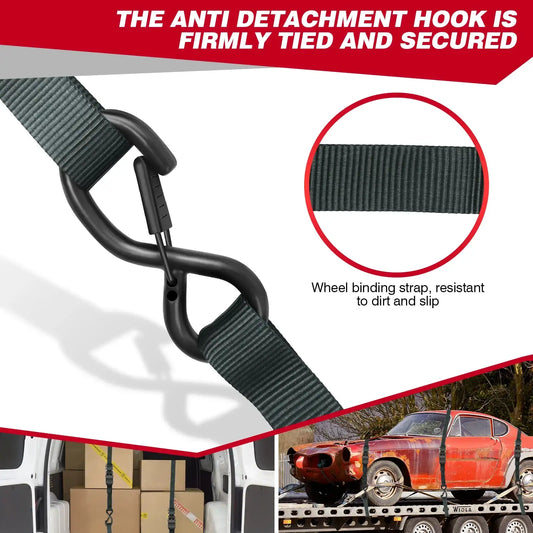 Dayplus Ratchet Tie down Straps, 800Kg Break Strength, Rubber Coated Metal Handles, Plastic Coated Metal Hooks, Carrying Bag