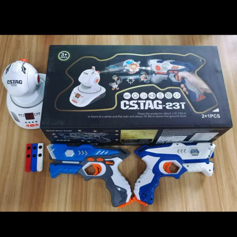 CSTAG Projector Shooting Game Guns Set Toy Laser Tag Infrared Pistol Game Set