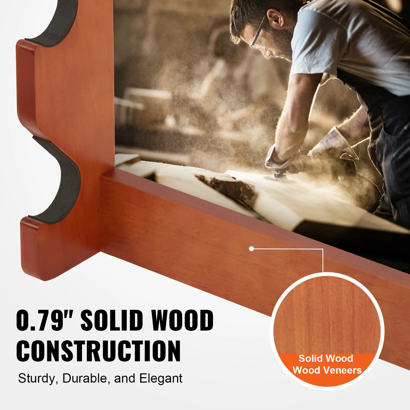 Wall Mounted Wood Gun Rack Gun Display Rack Holds 4/5 Rifles Shotguns 132 Lbs Heavy Duty Rifle Rack With Soft Padding