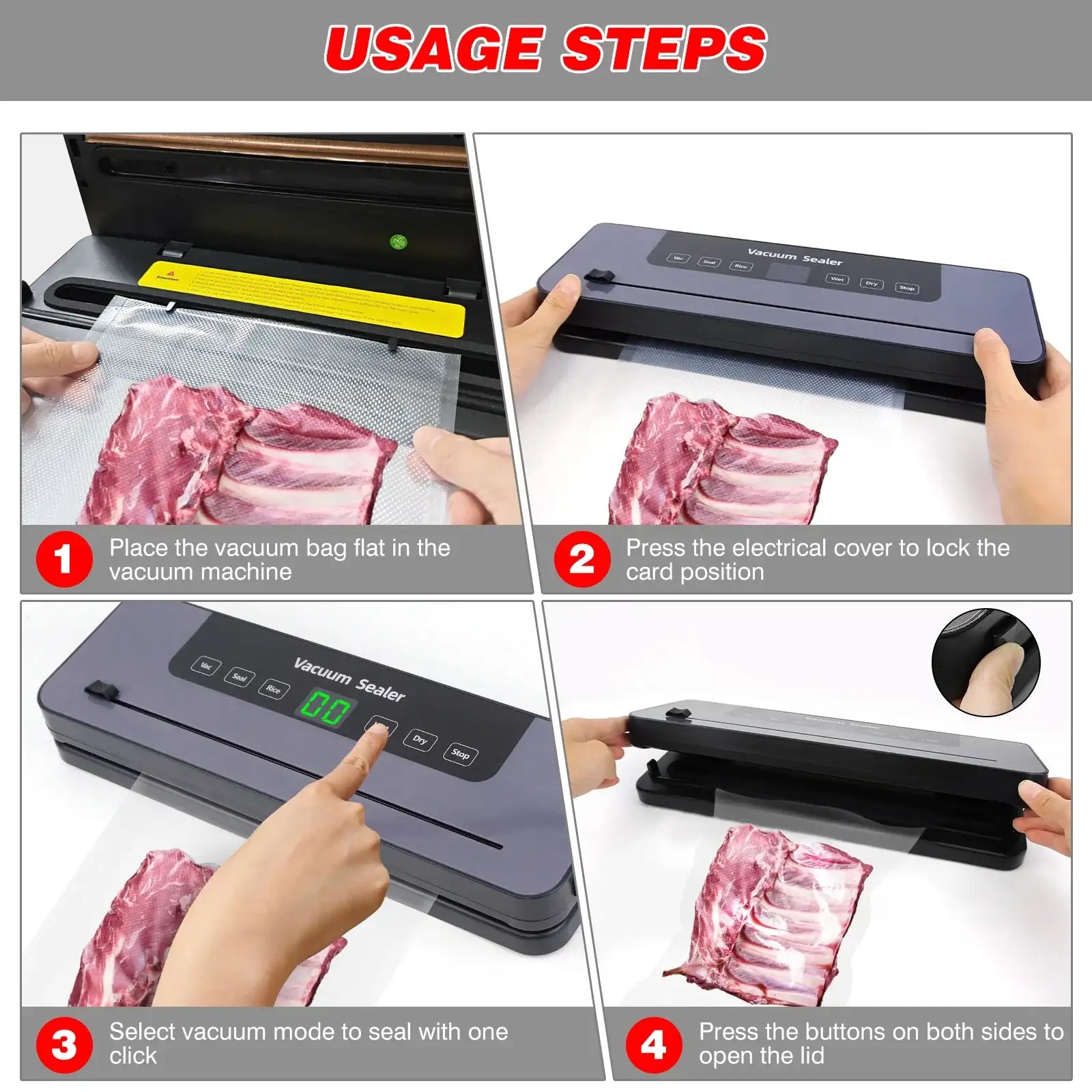 Dayplus Vacuum Sealer Machine Electric Sealing Machine Automatic Food Dry Wet Vaccum Packing Saver with 10 Free Sealing Bags