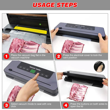 Dayplus Vacuum Sealer Machine Electric Sealing Machine Automatic Food Dry Wet Vaccum Packing Saver with 10 Free Sealing Bags