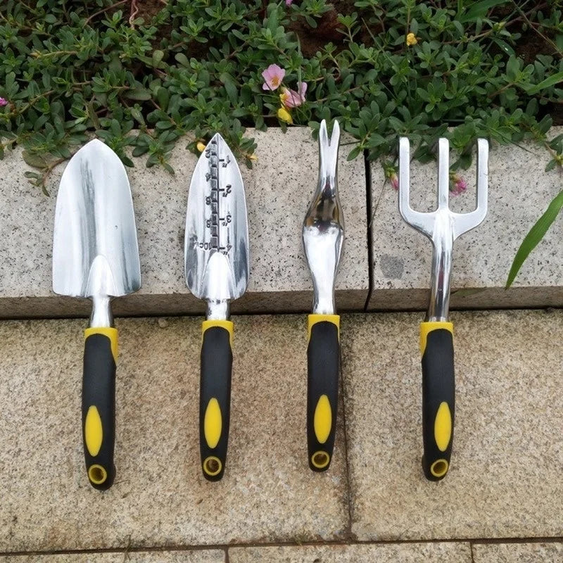 New 4/5Pcs Garden Tool Set Garden Shovel Transplant Trowel Hand Rake Weed Puller Garden Fork Pruning Shear for Planting Weeding