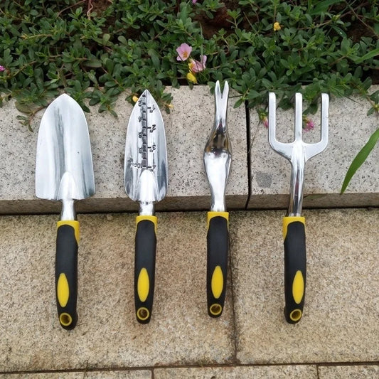 New 4/5Pcs Garden Tool Set Garden Shovel Transplant Trowel Hand Rake Weed Puller Garden Fork Pruning Shear for Planting Weeding