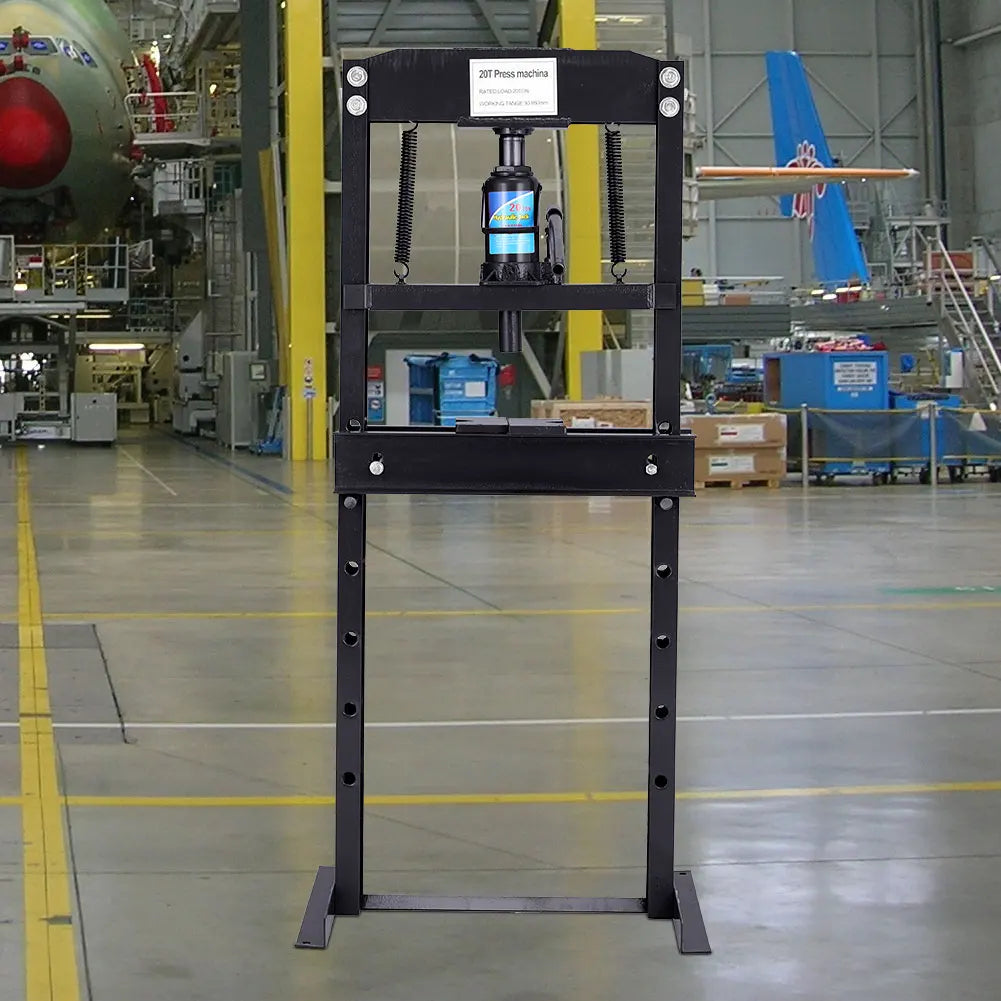 20 Ton Black H Frame Floor Standing Heavy Duty Steel Workshop Garage Hydraulic Press