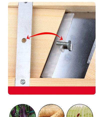 Wooden Vegetables Fruit Salad Cutter Adjustable 0.5-7mm Slicer Chopper Tomato Onion Cabbage Shredder Chip