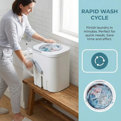 Portable Mini Washing Machine with Drain Hose Hand Crank Drum Washing Machine for Camping Apartments Dorms RV Business Trip
