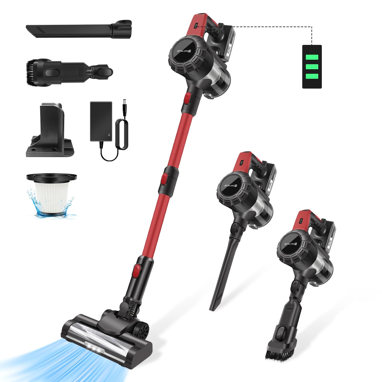 Cordless Vacuum Cleaner,3800W 6 in 1 Lightweight Handheld Stick Vacuum,2 Speed 30Kpa, For Home Floor Carpet Car Pet Hair