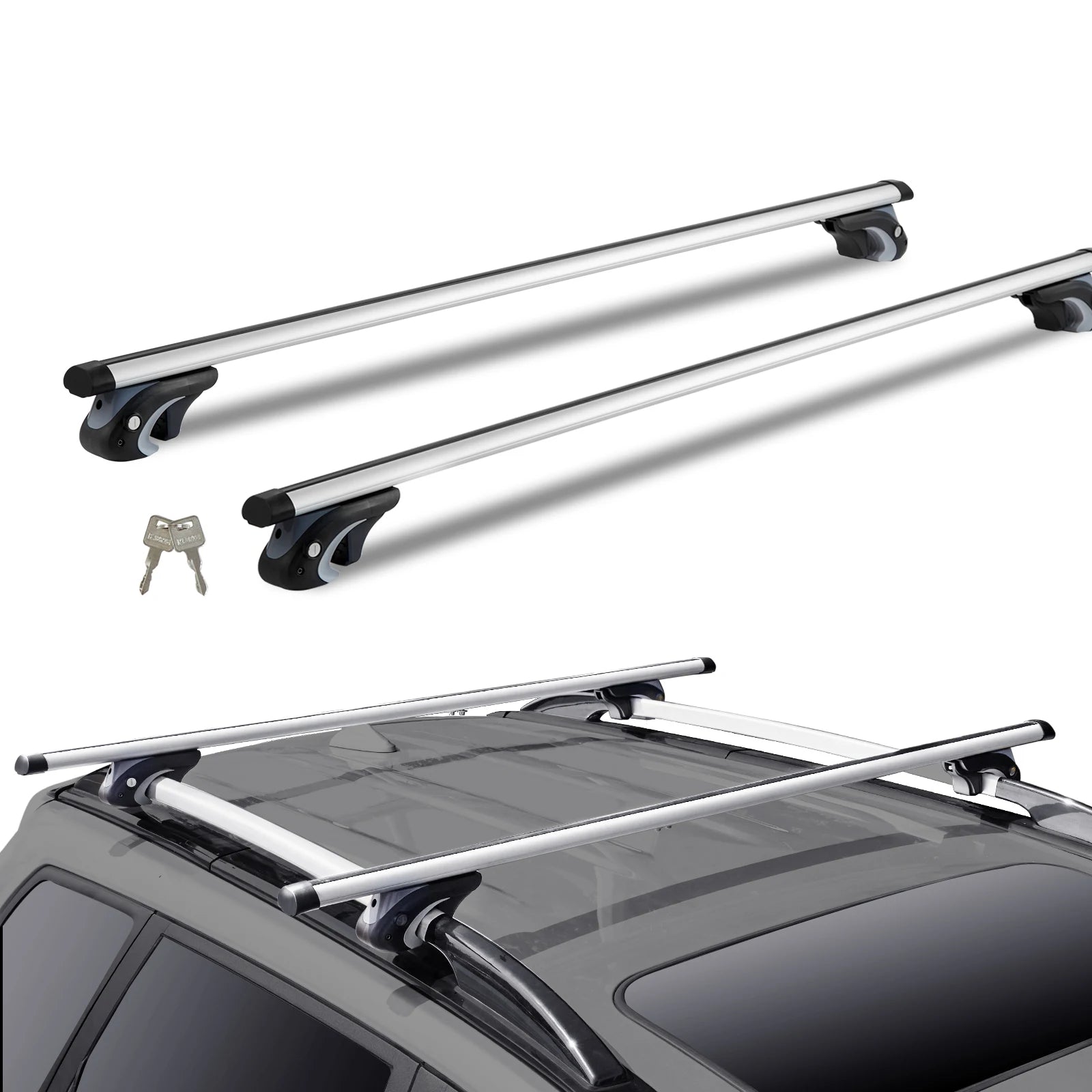 Roof Rack Crossbar Adjustable Aliuminum Roof Rail Crossbar Baggage Luggage Carrier 200LBS Crossbars for Suvs, Sedans