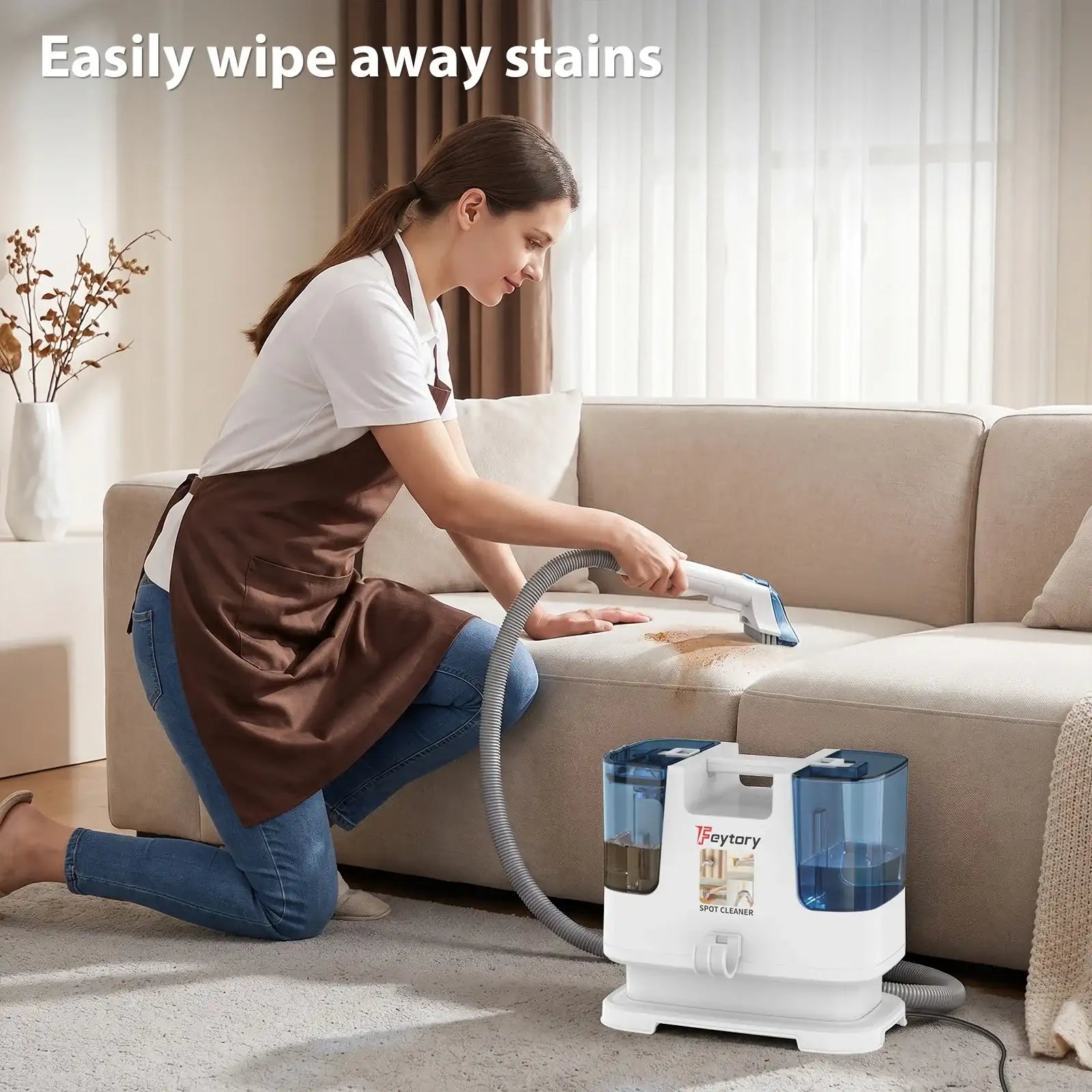 Spot Cleaner, for Stains, Spills & Pet Messes, Suitable for Car, Sofa, Upholstery, Compact, Handheld Cleaning Machine 600Ml