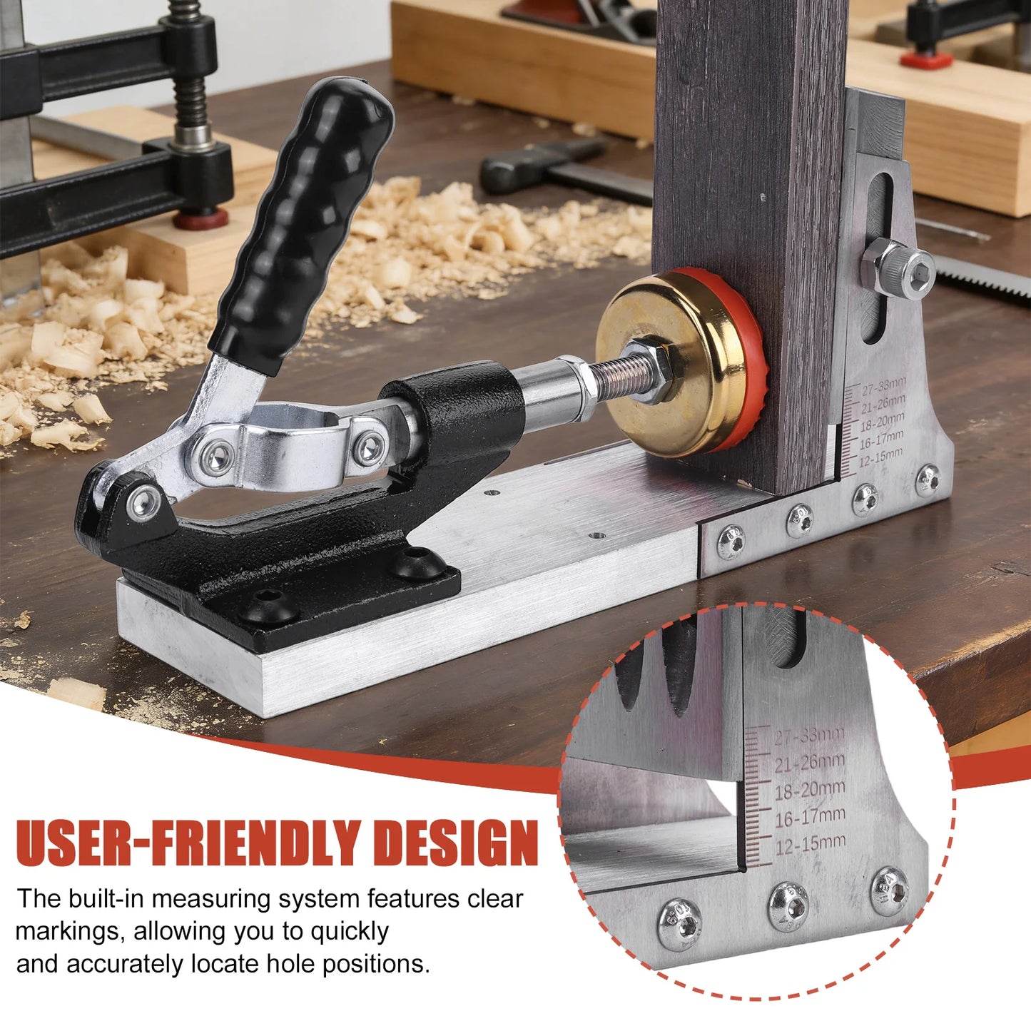 Pocket Hole Jig Kit Adjustable Portable Pocket Joinery Screw Kit with 3/8In Drill Bits for DIY Woodworking Carpentry Locator