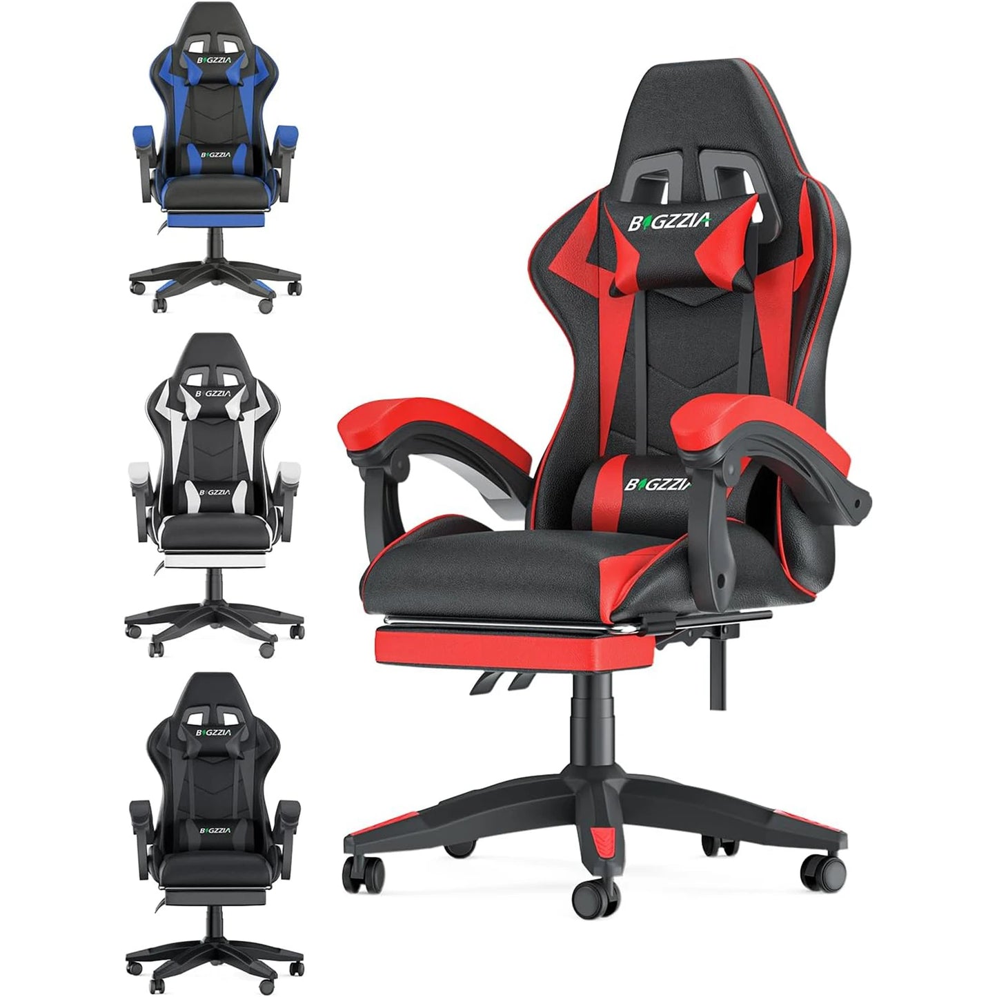 Racing Gaming Chair With Footrest Ergonomic With Lumbar Cushion Headrest Height Adjustable Computer Gamer Chairs