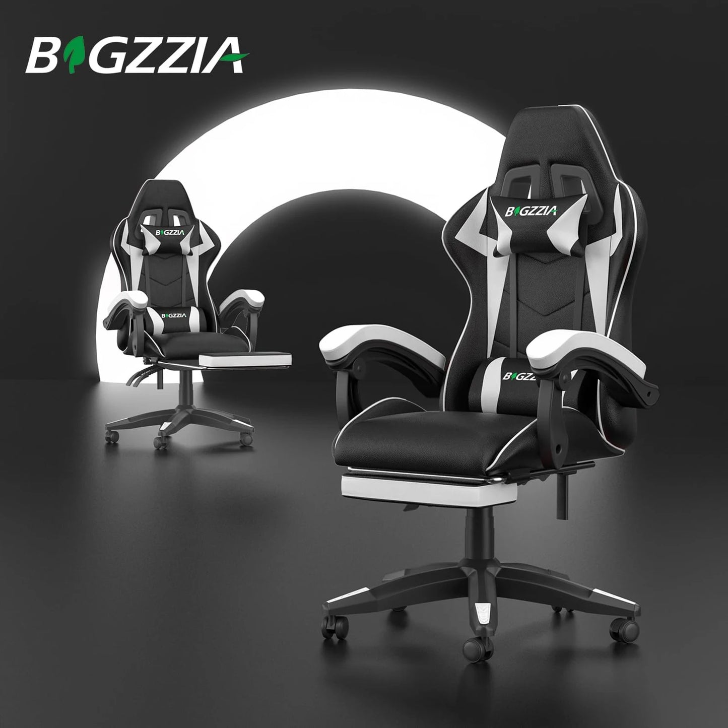 Racing Gaming Chair With Footrest Ergonomic With Lumbar Cushion Headrest Height Adjustable Computer Gamer Chairs
