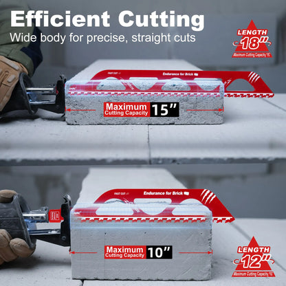 EZARC Demolition Masonry Reciprocating Saw Blade, Carbide Saw all Blades for Cutting Aerated Concrete, Concrete Block, Brick 