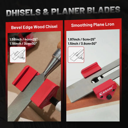 EZARC Honing Guide Chisel Sharpening Jig For Chisels 1/8” to 1-7/8” & Planer Blades 1-3/8” to 3-1/8”, Adjustable Angle Guide Sharpener