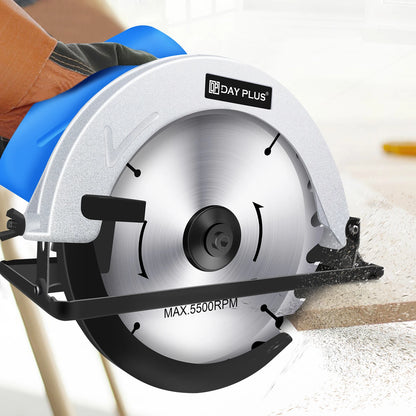 2000W Electric Circular Saw, Full Copper Motor Corded High Power Board Cutting Machine Woodworking Power Tools with 185Mm Blade