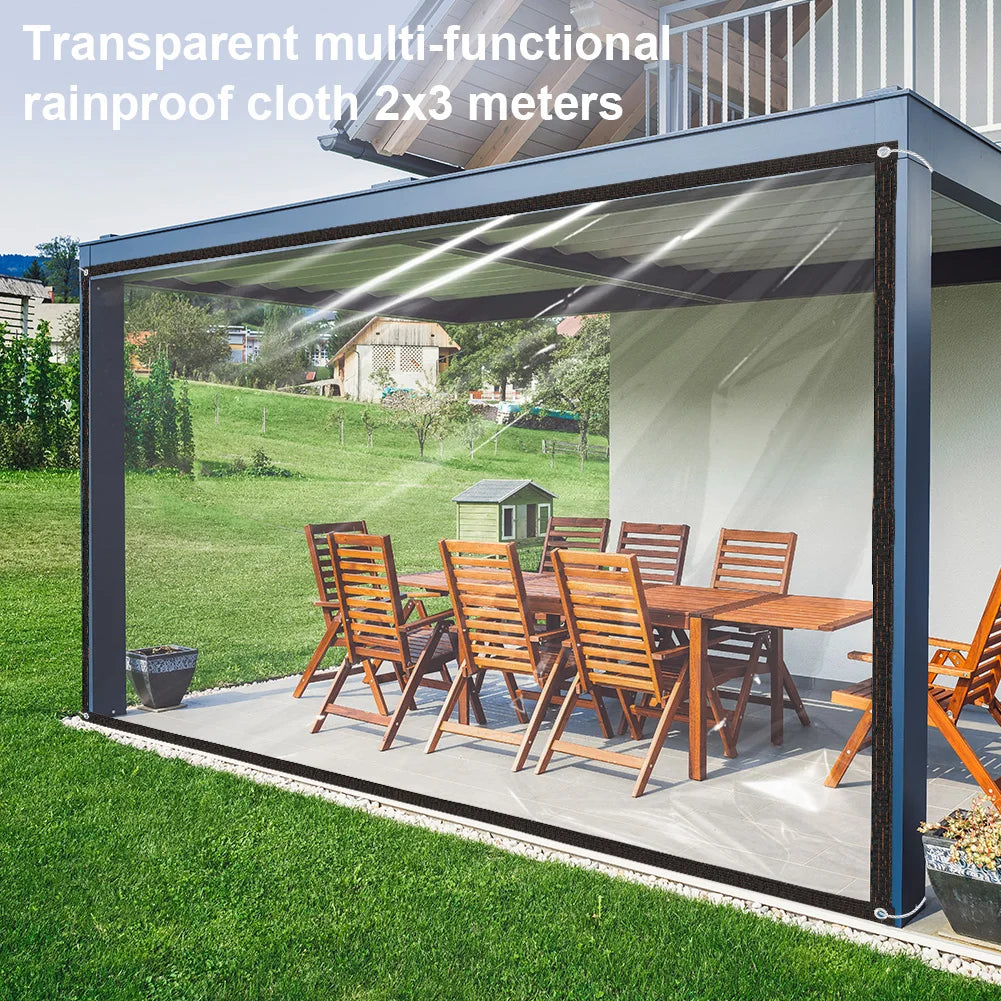 Waterproof Cover Tarp with Grommets Transparent Tarpaulin PE Tarps Thick and Tear-Resistant Ground Sheet Mesh for Winter Outdoor