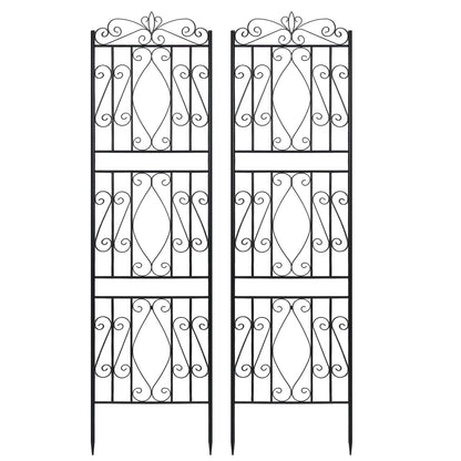 Pack Of 2 Tall Garden Trellis for Climbing Plants Metal Plant Support Fence Rustproof 
