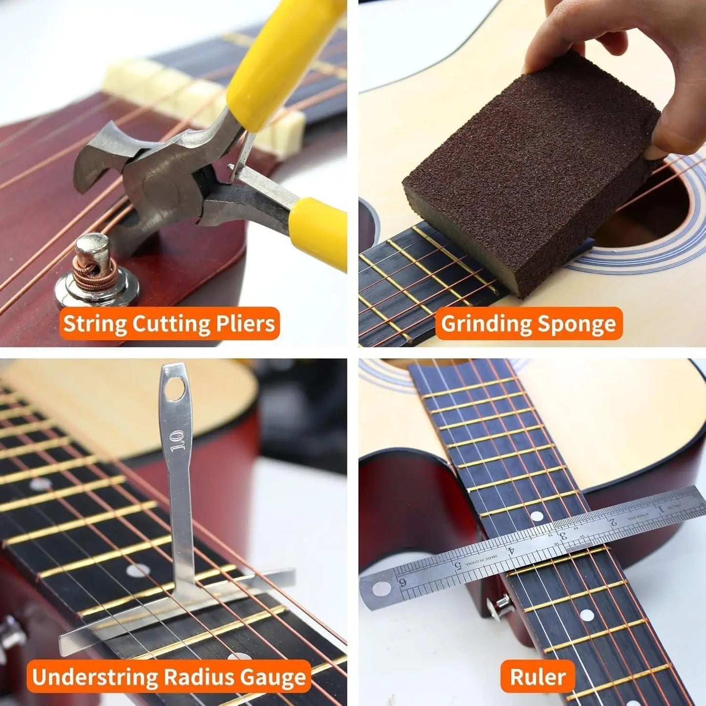 2026 72PCS Guitar Repair Tool Kit Guitar Maintenance Tool Set for Guitar Ukulele Bass Banjo Luthier Tools Guitar Repair Tool Kit