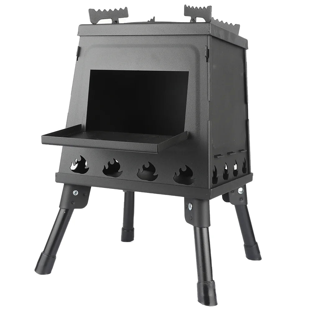 Foldable Wood Burner Stove Portable Firewood Outdoor Camping Wood-Burning Stove For Hiking Traveling 