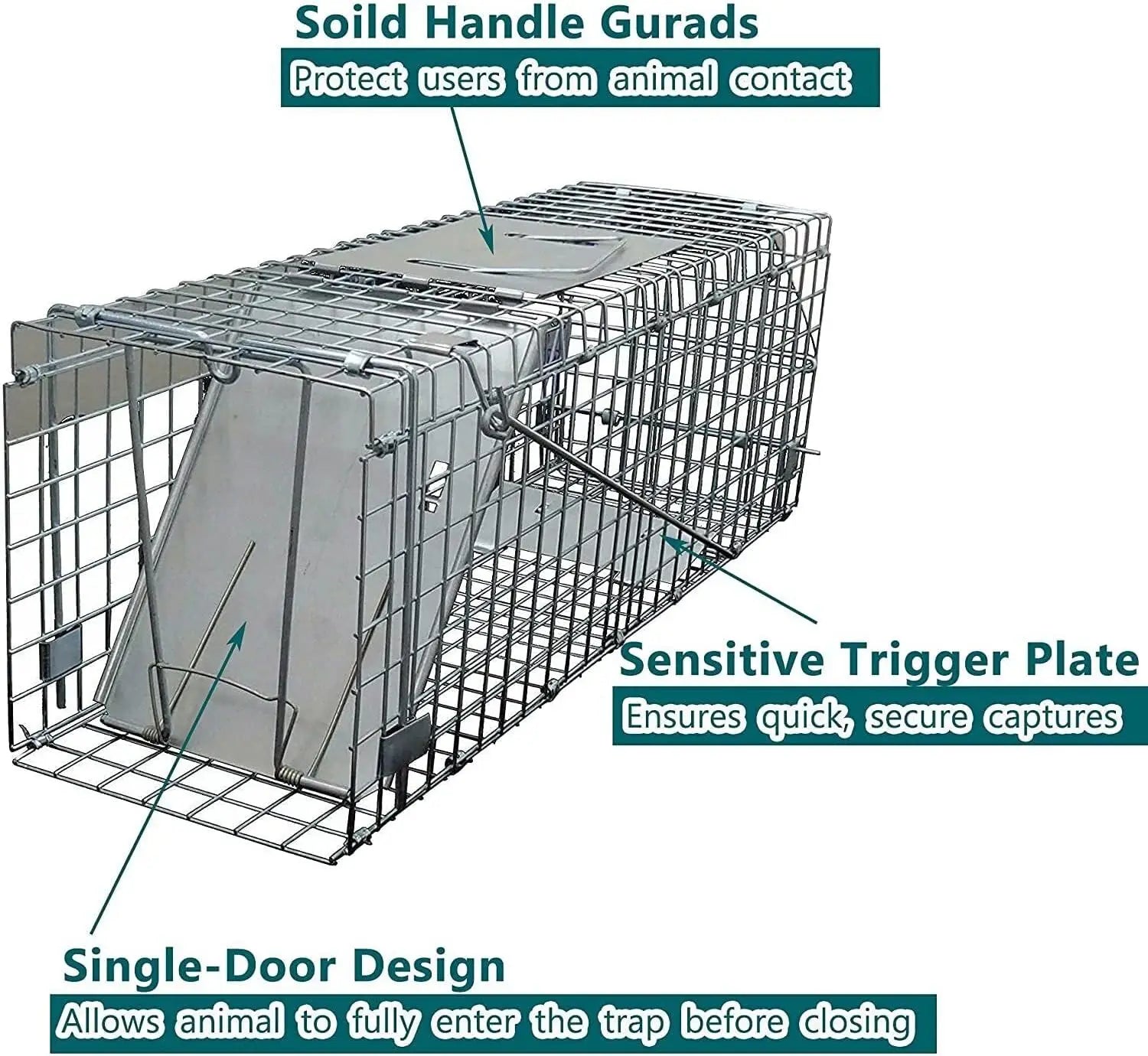 One-Door Live Humane Animal Traps Cage Catcher Rat Trap For Mouse Squirrel Rabbit Trap, Catch and Release