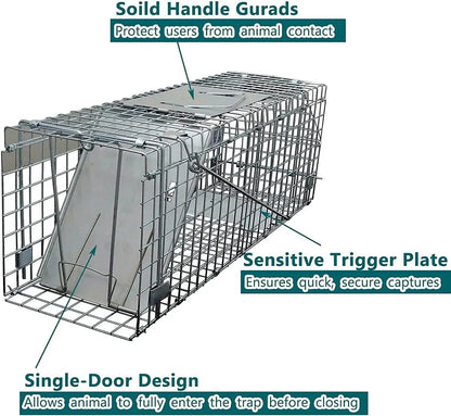 One-Door Live Humane Animal Traps Cage Catcher Rat Trap For Mouse Squirrel Rabbit Trap, Catch and Release