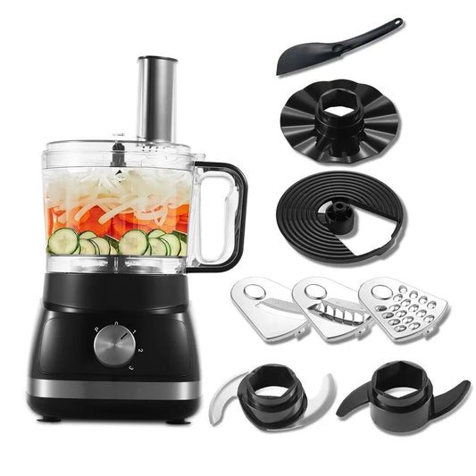 6-In-1 Food Processor Mixer Blender, 3 Speeds with Pulse, 2L Mixing Bowl 800W, Chopping, Slicing, Shredding And Kneading Dough