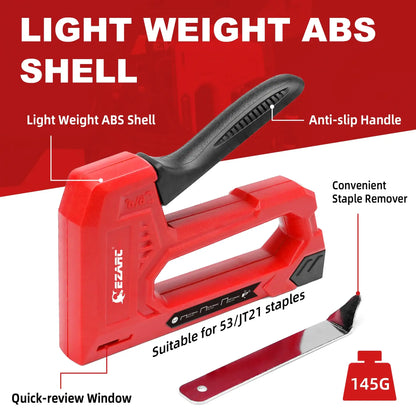 EZARC Hand Staple Gun Kit for Woodworking With 1000 Staples And Staple Remover, Light Duty Stapler And Nail Gun