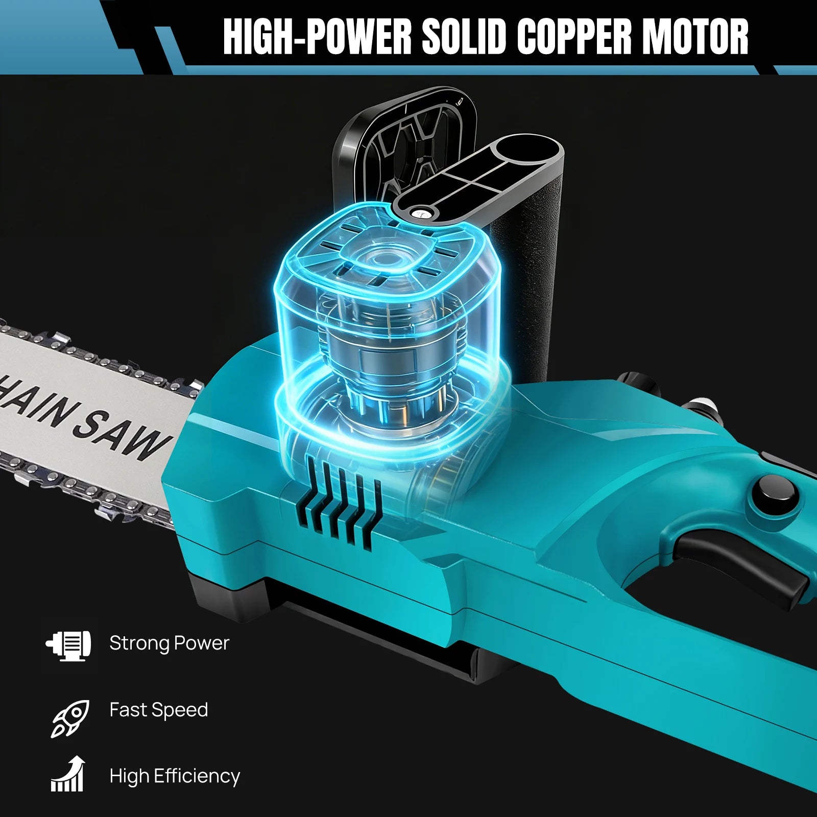 12 Inch Cordless Chainsaw, Electric Power Chain Saw with Battery & Chain with Safety Lock for Tree Trimming, Garden,Wood Cutting