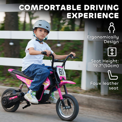 AIYAPLAY Kids Electric Motorbike, 24V Ride On Motorcycle with 3 Speeds and Rear Suspension, Dirt Bike for 8-12 Years Old